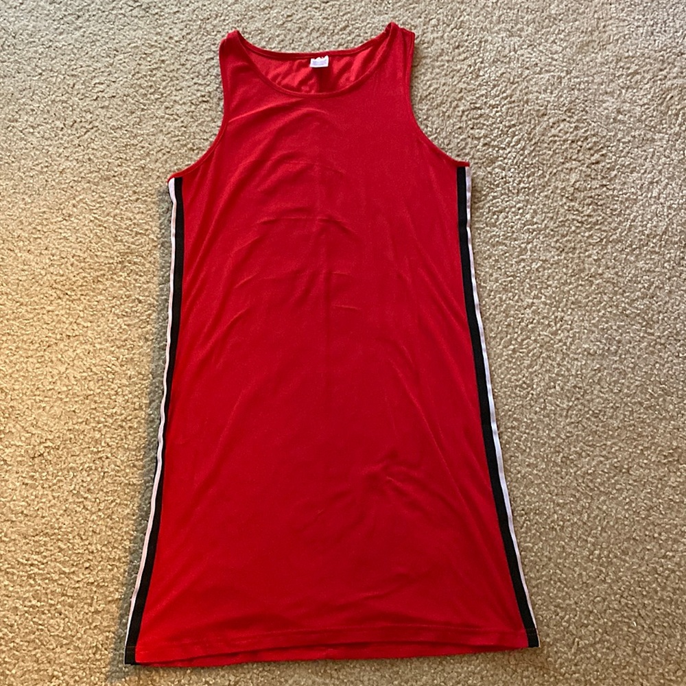 Forever 21 Red , Black & White Striped Body Con Dress